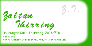 zoltan thirring business card